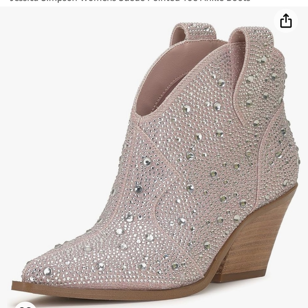 Jessica Simpson Womens Suede Pointed Toe Ankle Boots- blush